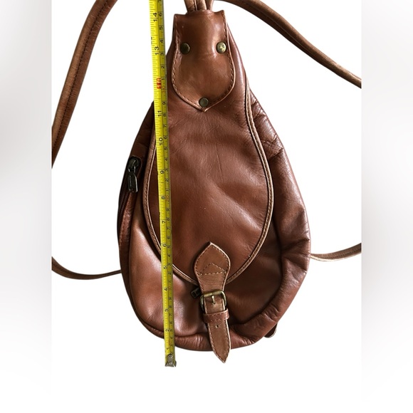Hidesign vintage leather, preppy Y2K style Boho chic mini backpack - Picture 4 of 9